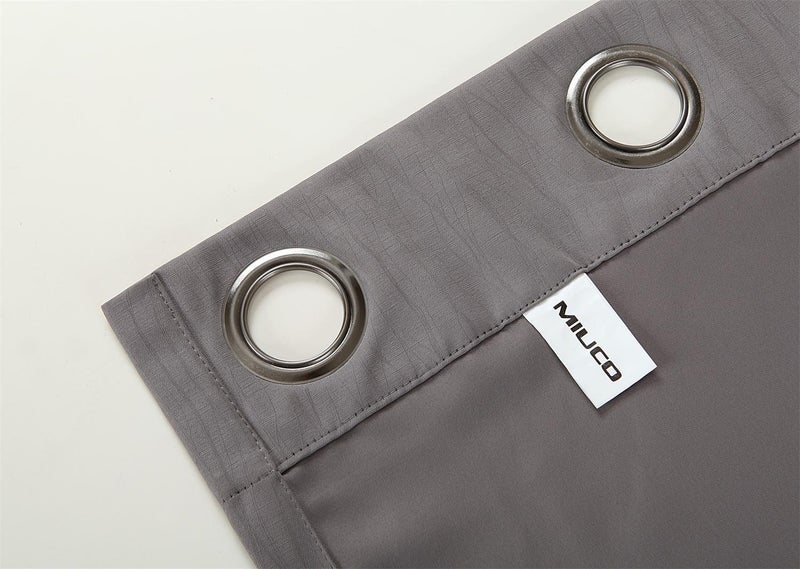 MIUCO Blackout Curtains Room Darkening Curtains Textured Grommet Curtains 2 Panels for Living Room 52 x 84 Inch Grey - Image 5